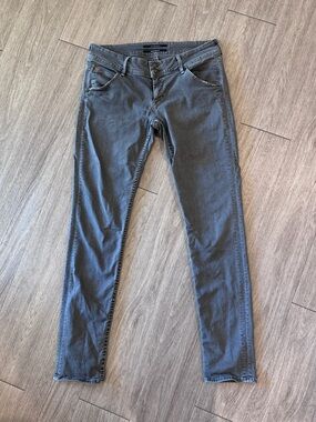 Hudson Mid-Rise Skinny Jeans Gray